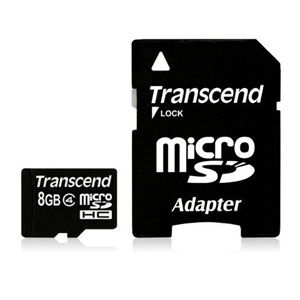 Флеш карта microSDHC 8Gb Class4 Transcend TS8GUSDHC4 + adapter_0