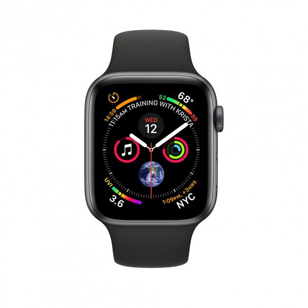 Смарт-часы Apple Watch S4 44mm Space Gray / Black Sport_0