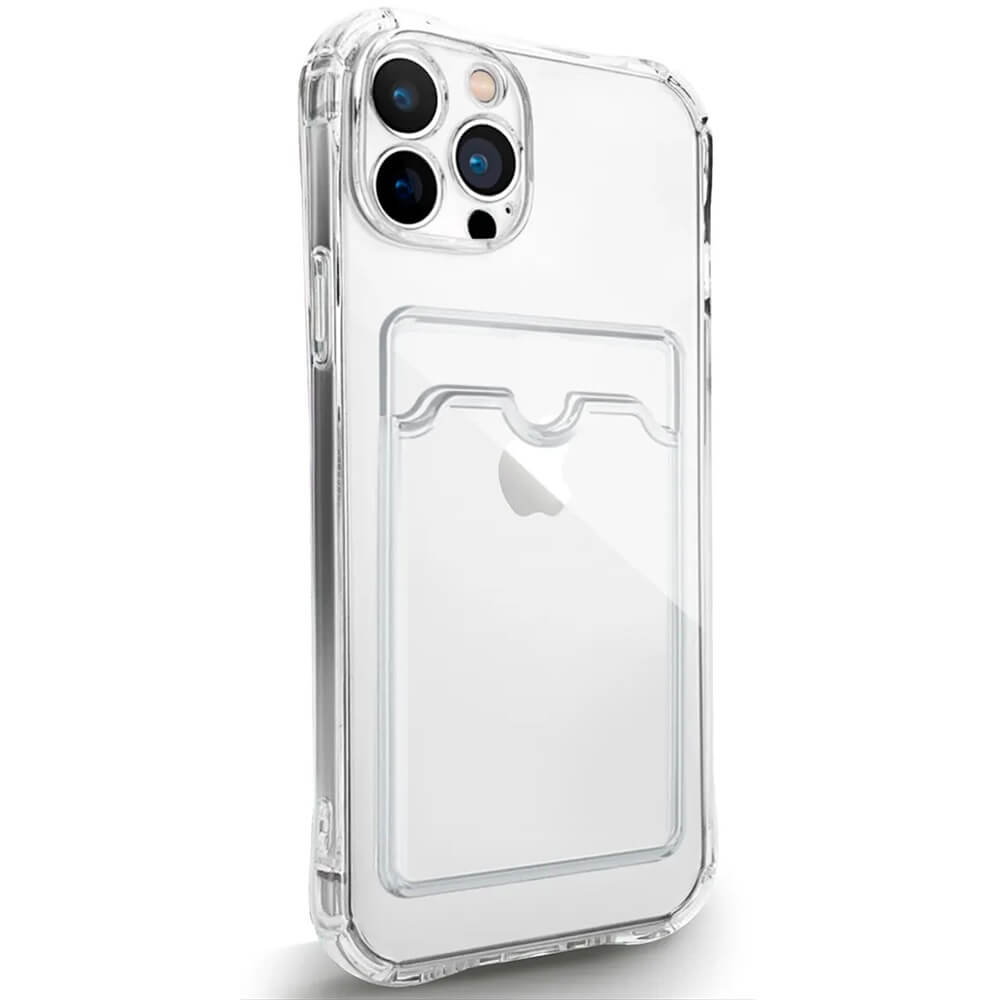 Накладка для Apple iPhone 14 Max с усиленными углами с кардхолдером прозрачный_0
