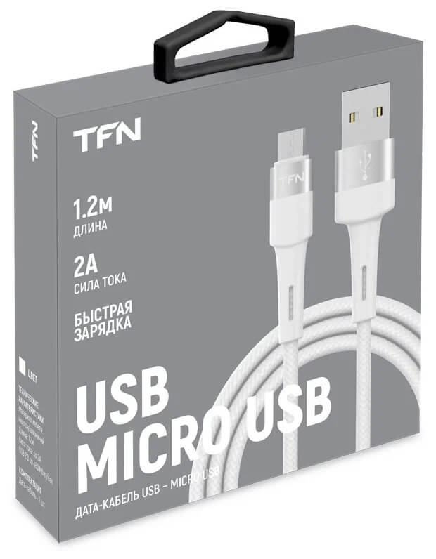 TFN кабель microUSB Envy 1.2m нейлон white_2