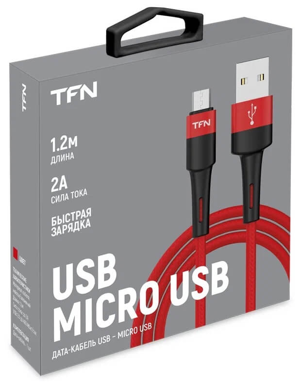TFN кабель microUSB Envy 1.2m нейлон red_2