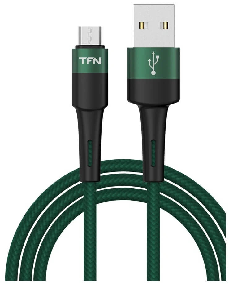 TFN кабель microUSB Envy 1.2m нейлон green_0