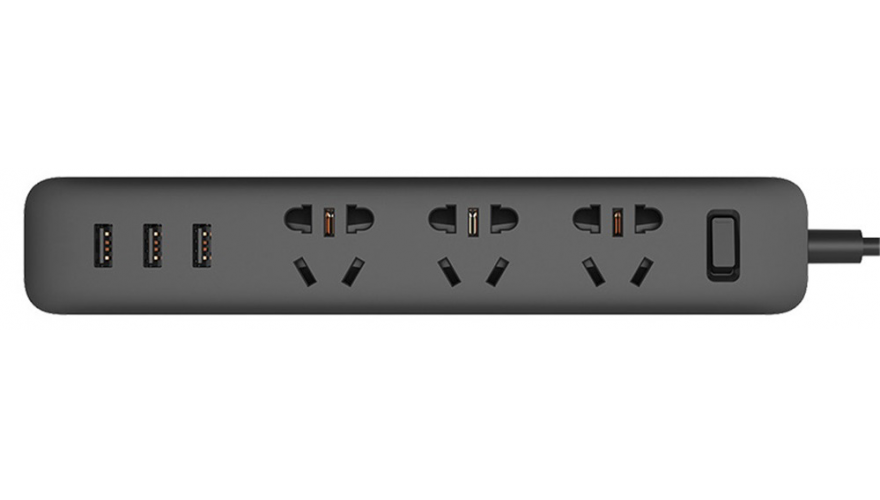 Удлинитель Xiaomi Mi USB Power Strip  (3 розетки, 3 USB) Black_2