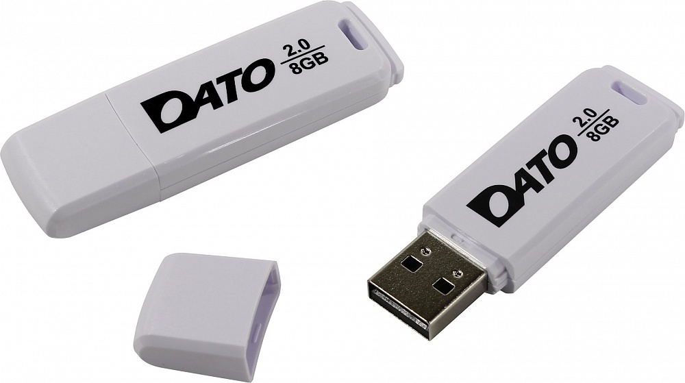Флеш Диск Dato 8Gb DB8001 USB2.0 белый_1